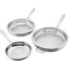 Cuisinart Professional Tri-Ply 5-Piece Stainless Steel Skillet Set