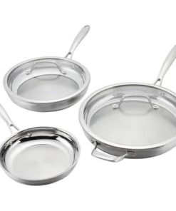 Cuisinart Professional Tri-Ply 5-Piece Stainless Steel Skillet Set