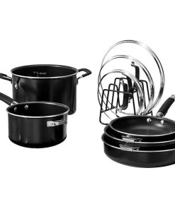 Cuisinart SmartNest Black Nonstick Aluminum 9-Piece Cookware Set