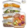 Vtopmart Glass Food Storage Containers 35oz 5 Pack with Lids