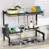 Over The Sink Dish Drying Rack 2-Tier 4 Baskets Adjustable Size
