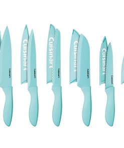 Cuisinart 12-Piece Kitchen Knife Set Aqua Color Collection Blade Guards