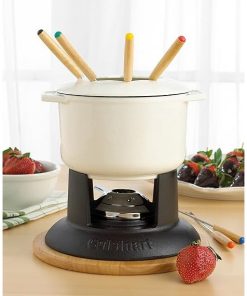 Cuisinart 12-Piece Cast Iron Fondue Set Classic Entertaining Red 2