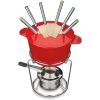 Cuisinart 13-Piece Cast Iron Fondue Set, Red