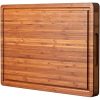 Bamboo Cutting Board 1 Inch Thick Butcher Block with Juice Grooves