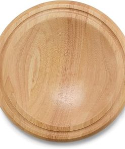Checkered Chef Small Round Wooden Mezzaluna Cutting Board