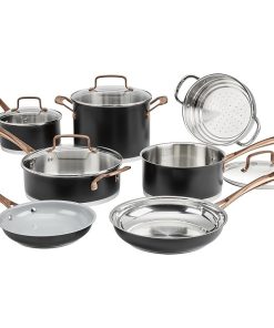 Cuisinart 11 Piece Matte Black Cookware Set for Modern Kitchens