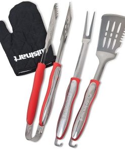 Cuisinart 3-Piece Grilling Tool Set with Grill Glove Red
