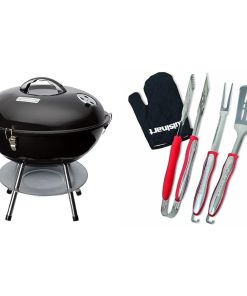 Cuisinart CCG-216 Portable Charcoal Grill and CGS-134 Tool Set Red