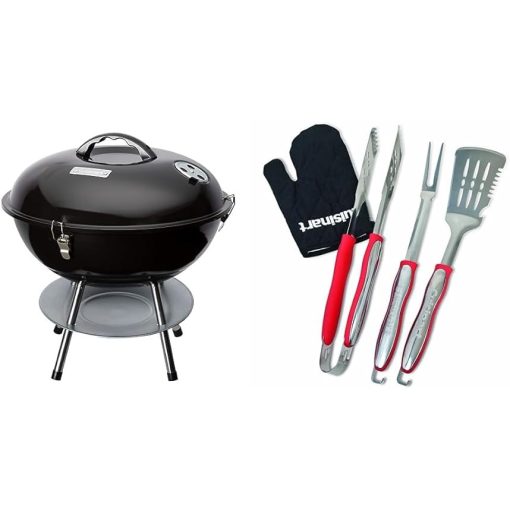 Cuisinart CCG-216 Portable Charcoal Grill and CGS-134 Tool Set Red