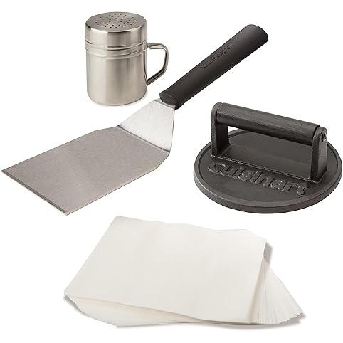 Cuisinart Smash Burger Kit with Press, Spatula, Seasoning and Papers