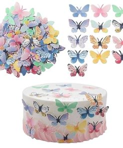 Edible Butterfly Cupcake Toppers 72Pcs Colorful Cake Decorations