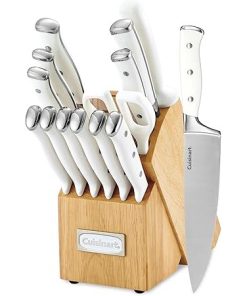 Cuisinart 15 Piece Knife Set High Carbon Stainless Steel White Block