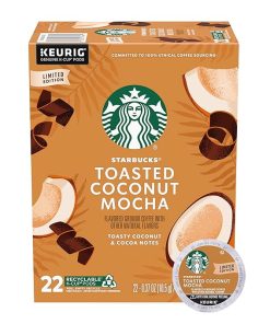 Toasted Coconut Mocha K-Cup Coffee Pods for Keurig 100% Arabica 22 Pods