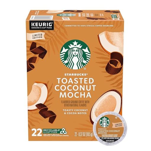 Toasted Coconut Mocha K-Cup Coffee Pods for Keurig 100% Arabica 22 Pods