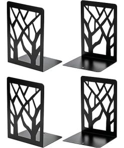 MaxGear Tree Design Book Ends Heavy Duty Metal Book Holder