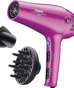Conair 1875W Retractable Cord Hair Dryer in Pink with Cord Keeper
