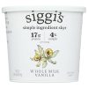 Siggi's Icelandic Whole Milk Yogurt Vanilla 24 oz Thick Protein Snack