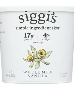 Siggi's Icelandic Whole Milk Yogurt Vanilla 24 oz Thick Protein Snack