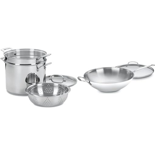 Cuisinart 12 Quart Cookware Set and 14 Inch Stir Fry Pan Bundle