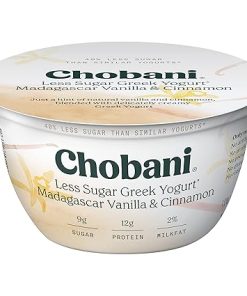 Chobani Less Sugar Greek Yogurt Madagascar Vanilla Cinnamon 5.3oz