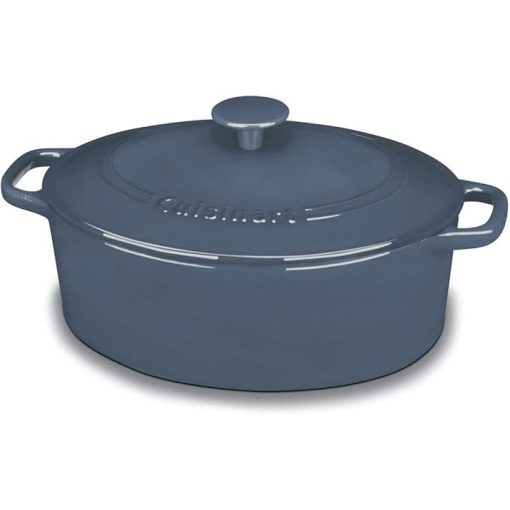 Cuisinart 5.5 Quart Enameled Cast Iron Oval Casserole Provencial Blue