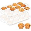 Silicone Muffin Pan Set with Metal Frame for 12 Cupcakes