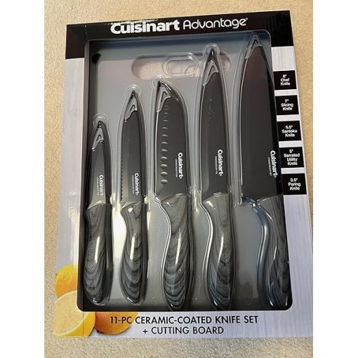 Cuisinart 11-Piece Ceramic-Coated Knife Set with Cutting Board