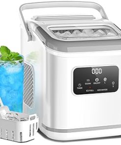 Compact Self-Cleaning Ice Maker with Digital Screen for Home Use