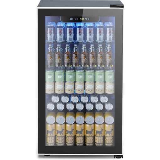 130 Can Mini Fridge Beverage Cooler with Adjustable Temperature Control