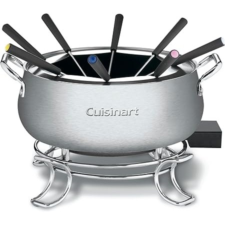 Cuisinart 3 Quart Fondue Pot for Chocolate Cheese Broth Oil Stainless Steel