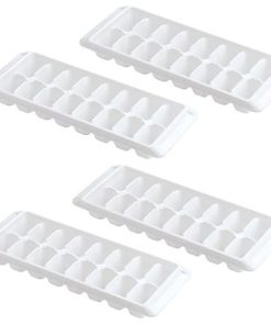 Easy Release White Ice Cube Tray Pack of 4 for 64 Cubes